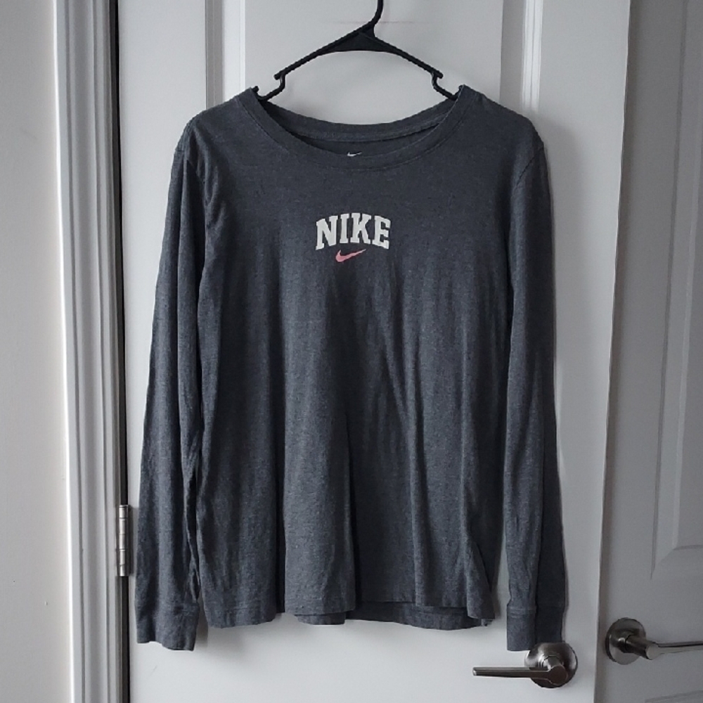 Nike Gray Long Sleeve Shirt Large